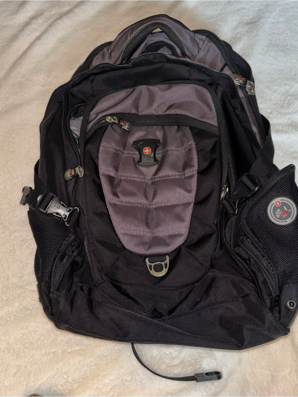 SwissGear Wenger AirFlow Laptop Backpack Black Gray Travel School Multi Pocket